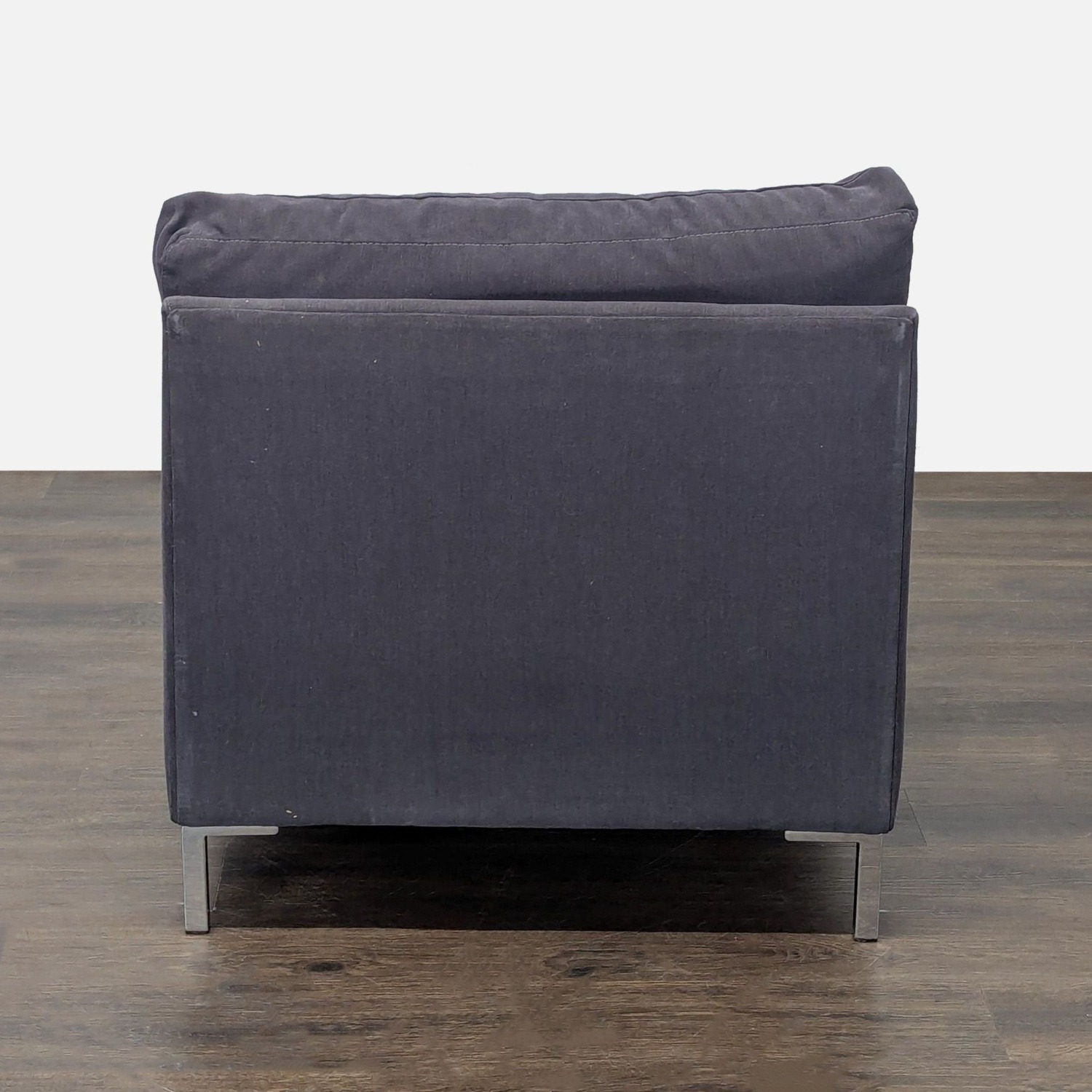 CB2 Modern Dark Gray Chaise Lounge Sofa - image-3