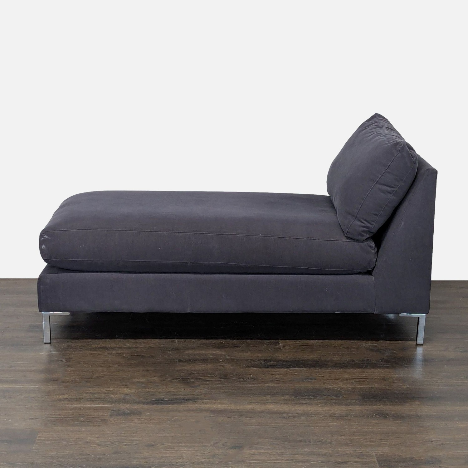 CB2 Modern Dark Gray Chaise Lounge Sofa - image-2