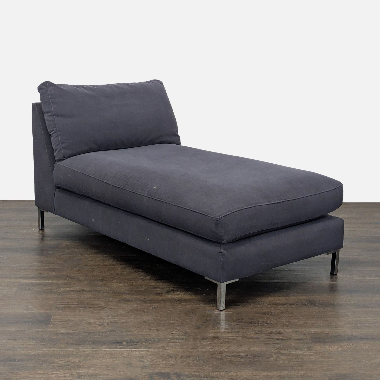 CB2 Modern Dark Gray Chaise Lounge Sofa - image-5