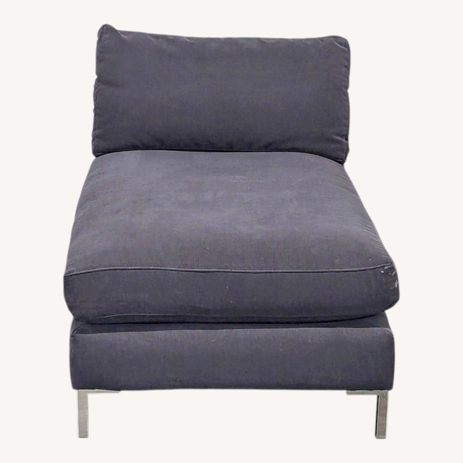CB2 Modern Dark Gray Chaise Lounge Sofa - image-0