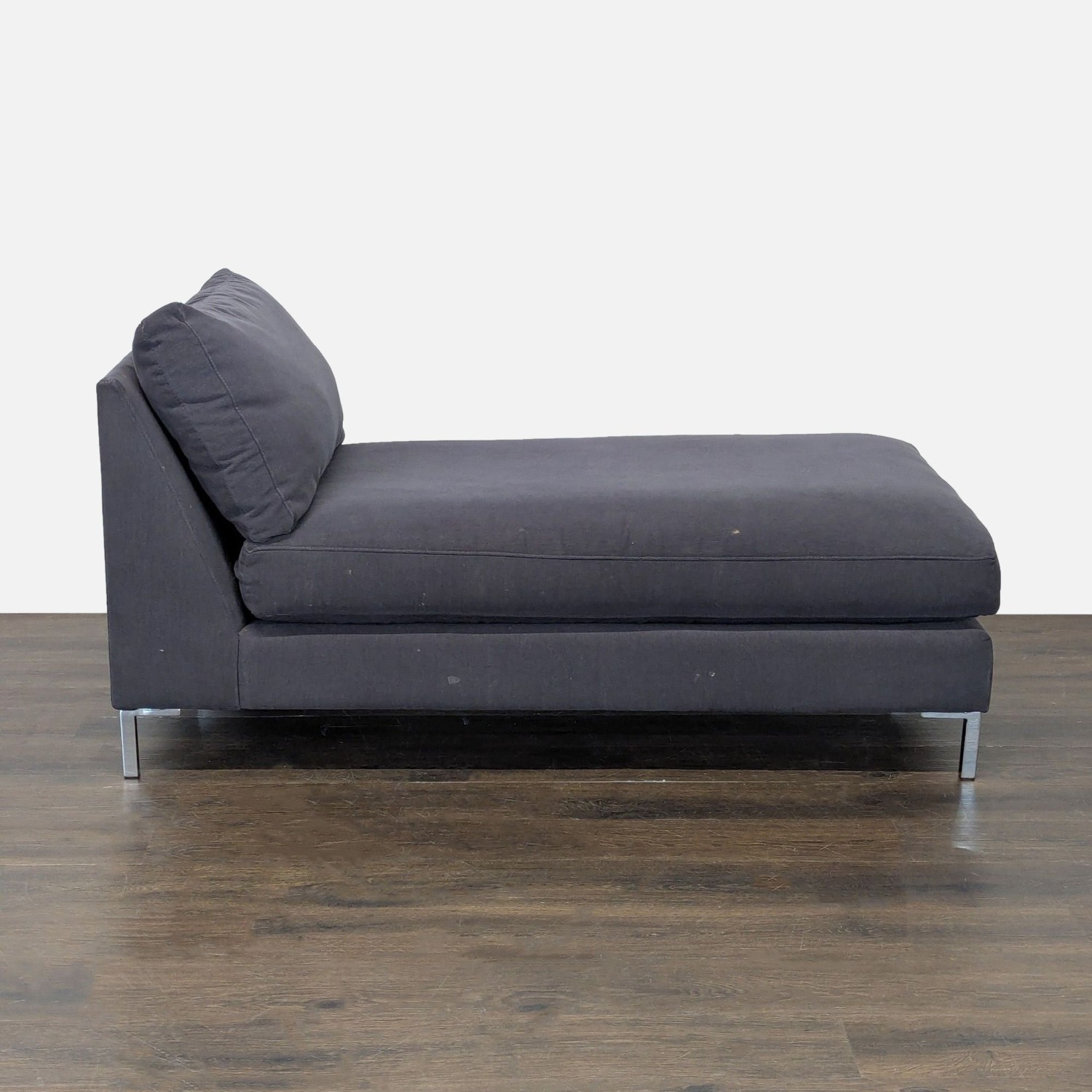 CB2 Modern Dark Gray Chaise Lounge Sofa - image-4