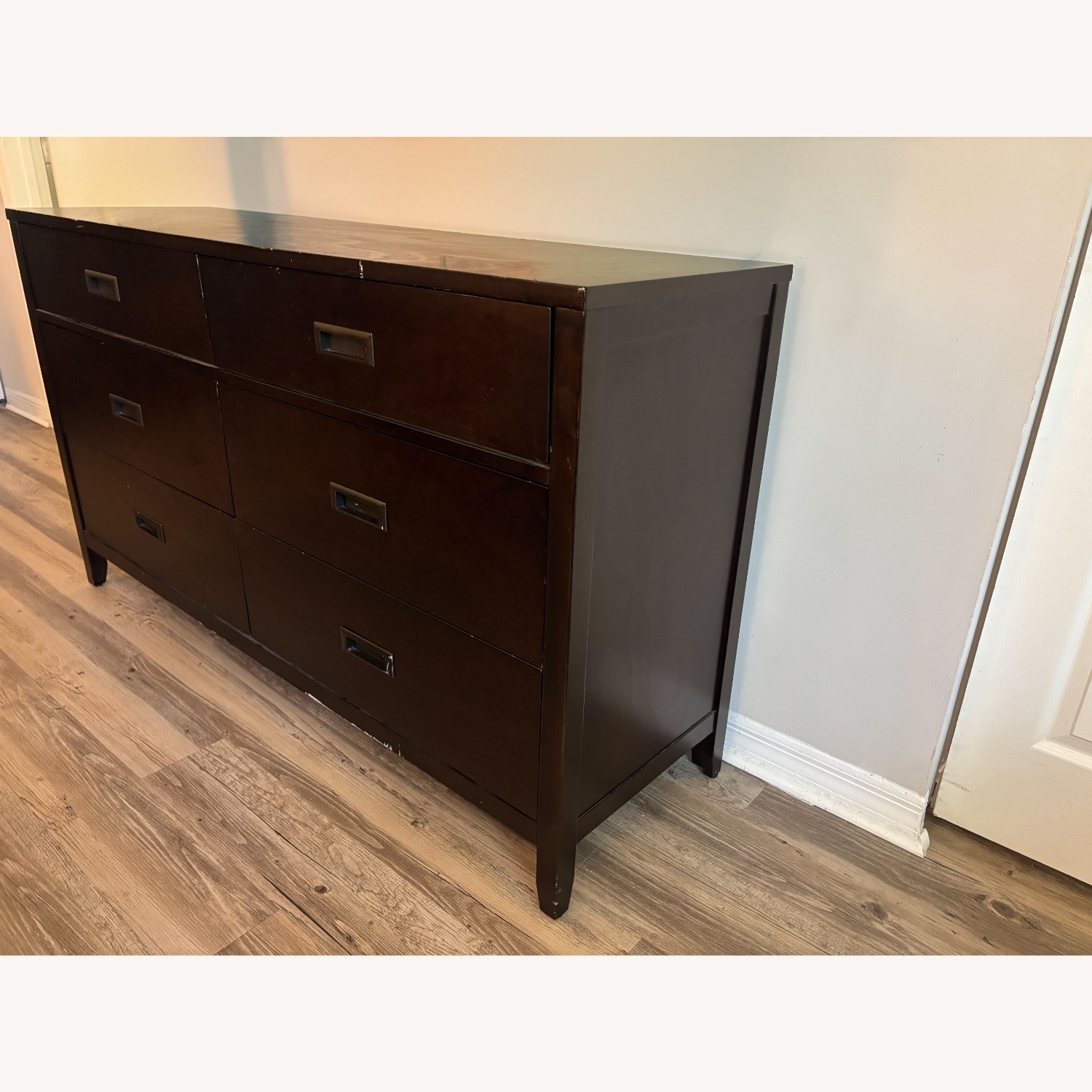 City Furniture Dark Brown Wood Dresser - image-2