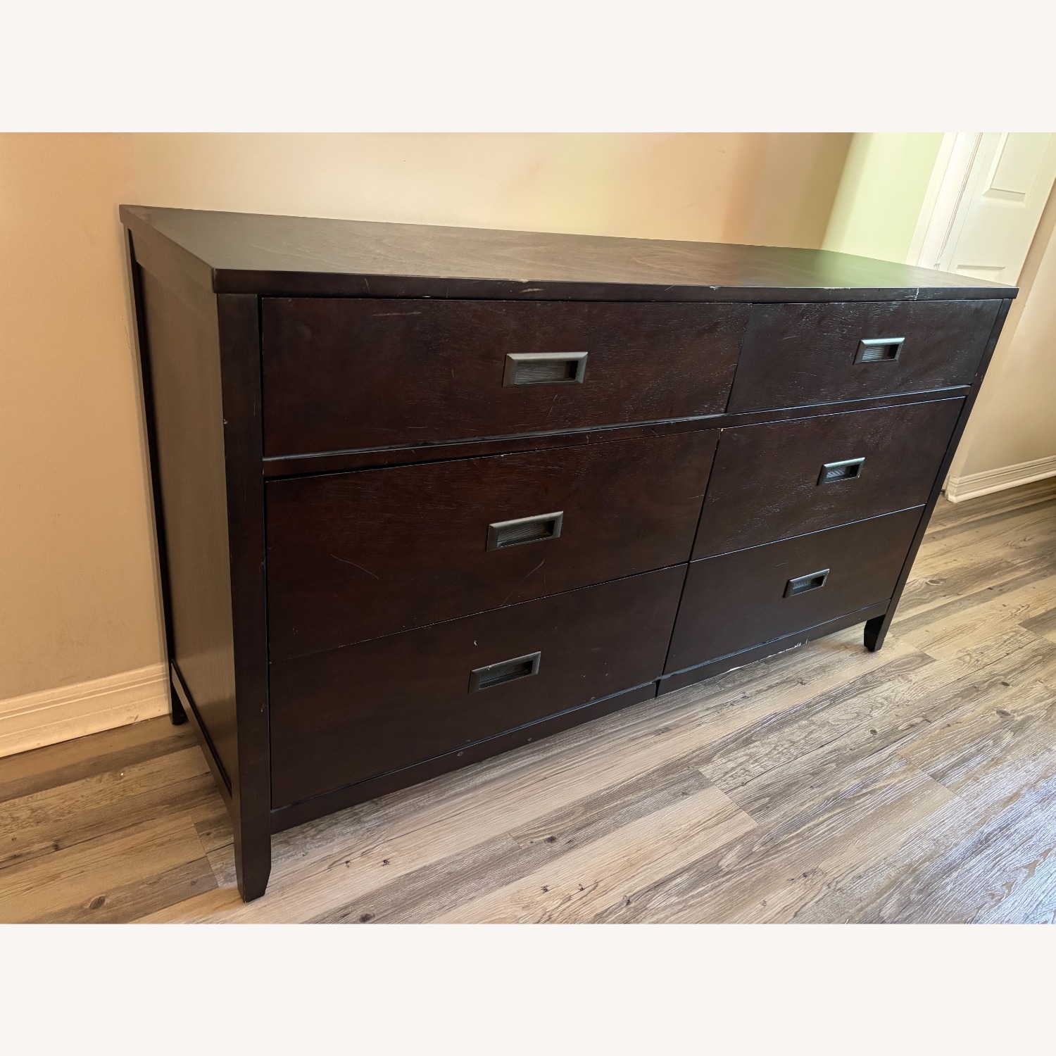City Furniture Dark Brown Wood Dresser - image-3