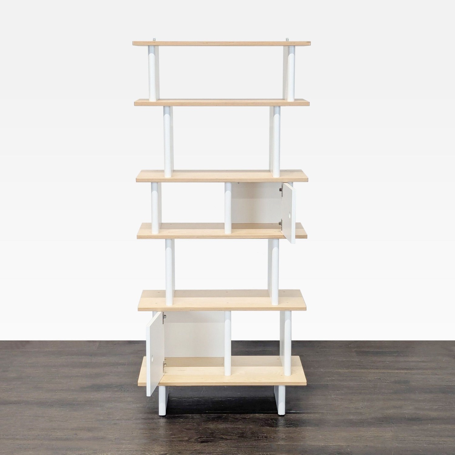 Oeuf Modern Bookshelf with White & Natural Wood  - image-6