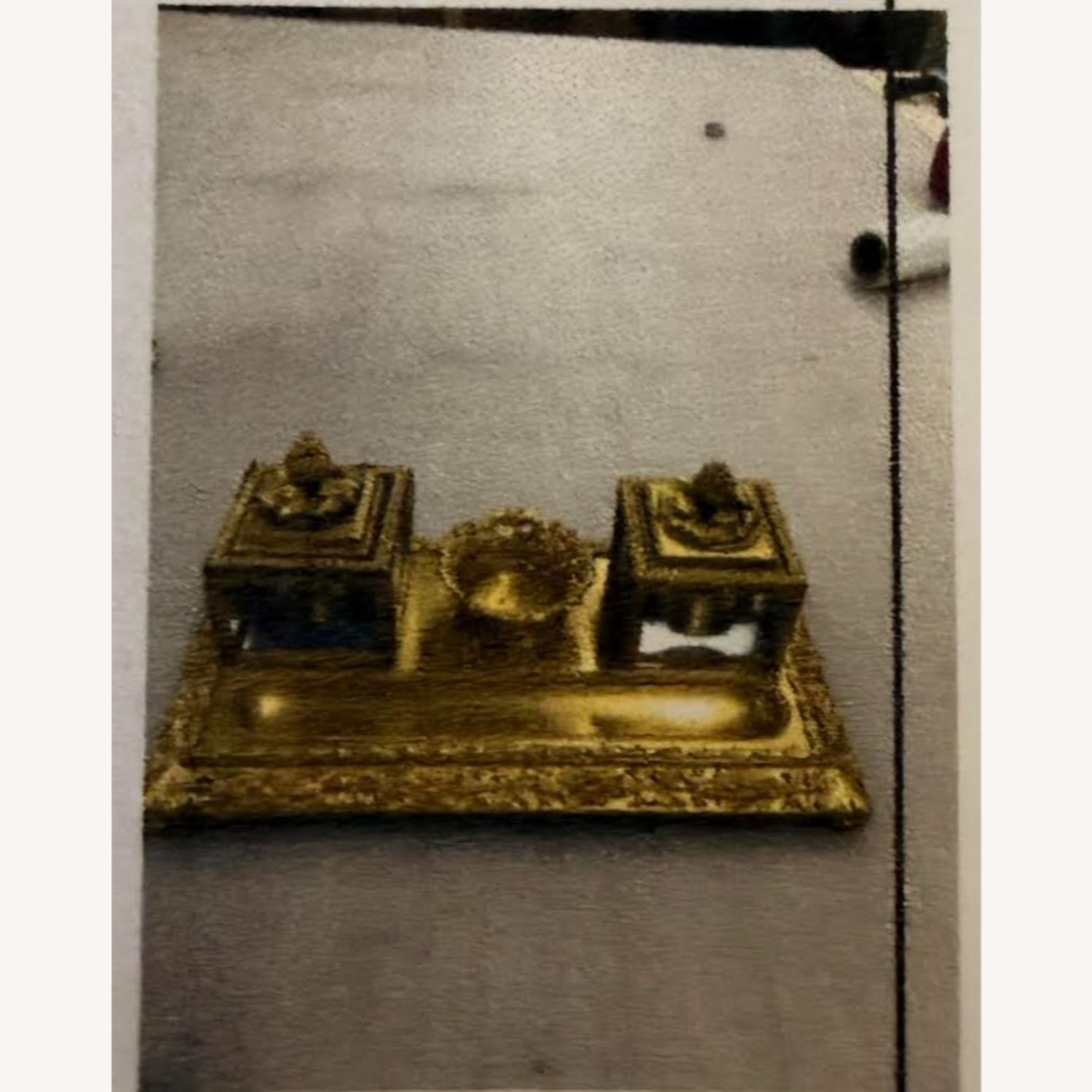 Vintage/Antique Brass Desk Set with Inkwell - image-3