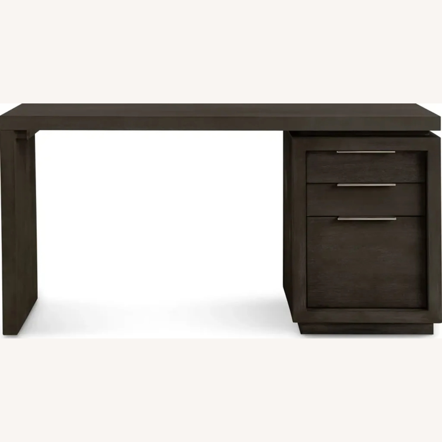 City Furniture Dark Brown Wood Desk + File Cabinet - image-7