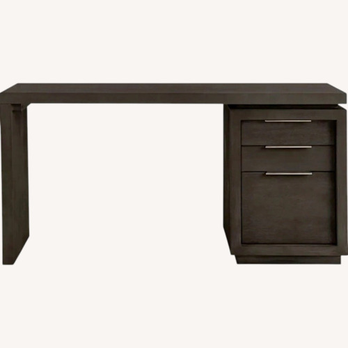 Used City Furniture Dark Brown Wood Desk + File Cabinet for sale on AptDeco
