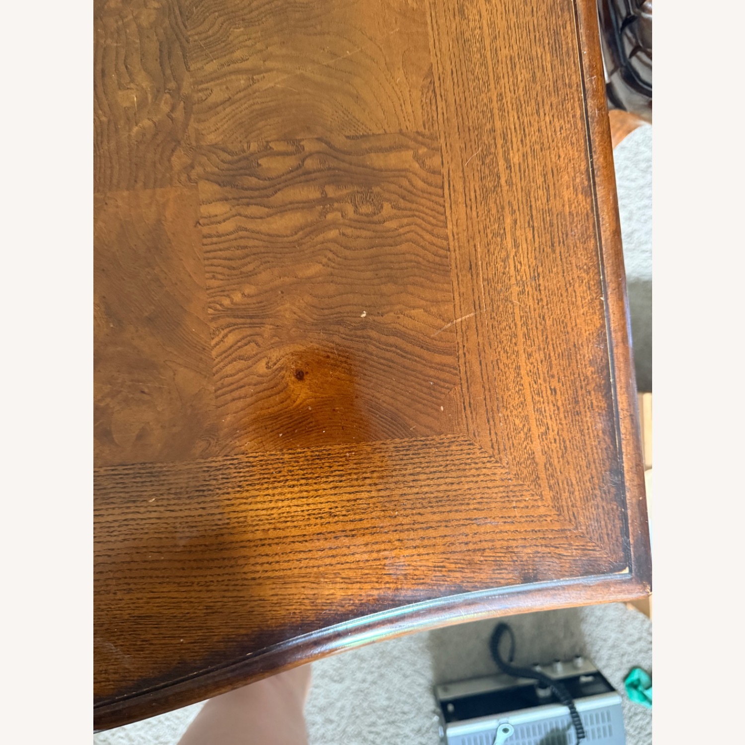 Hand Carved Original Dark Brown Wood Dining Set - image-6