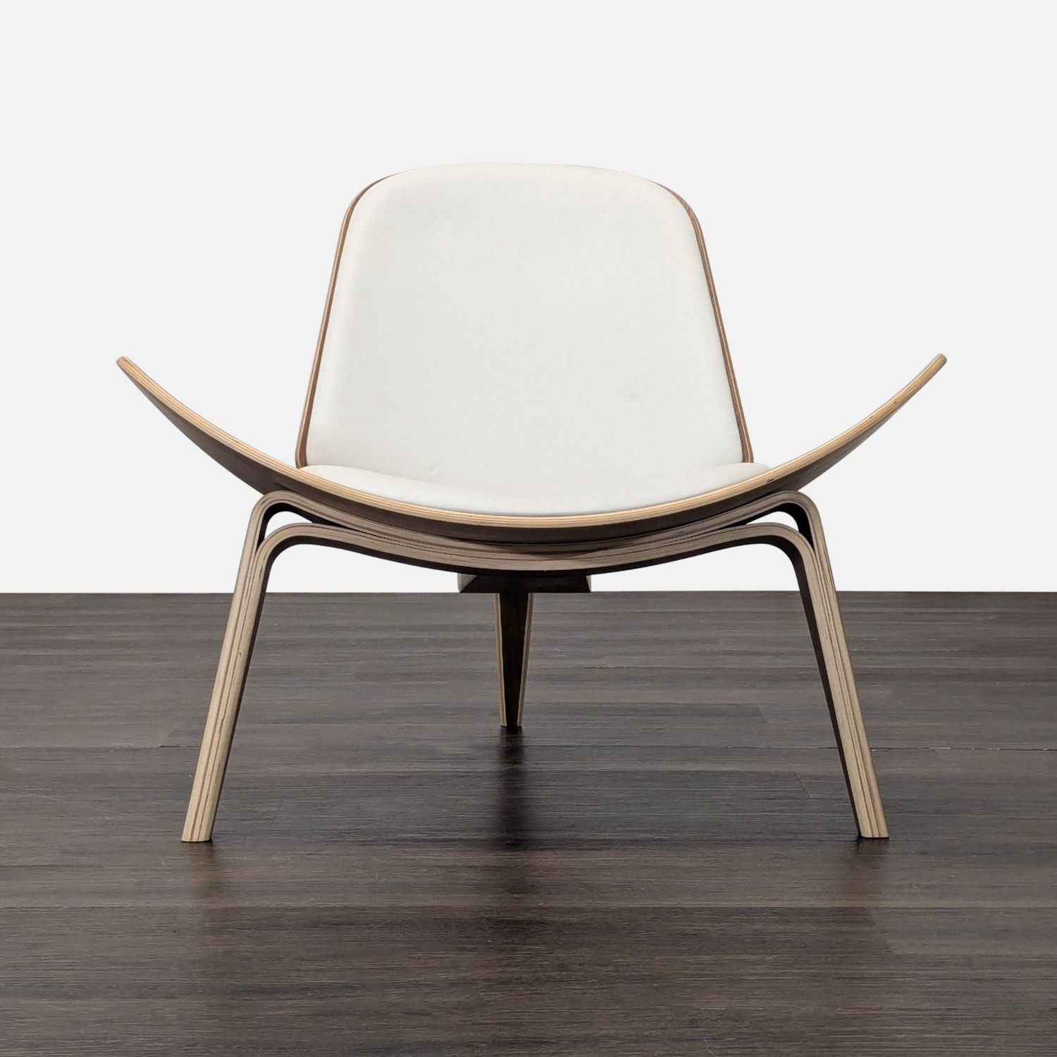 Mid-Century Modern Shell Lounge Chair in Walnut  - image-1