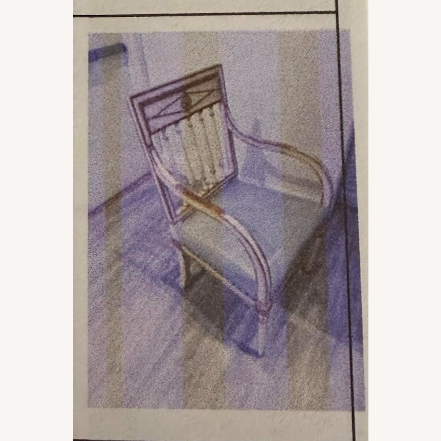 Gilt Armchair with Light Blue Seat - image-2