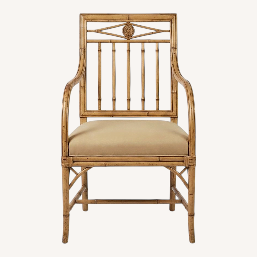 Image of Gilt Armchair With Light Blue Seat