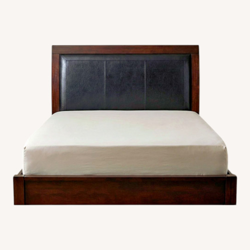 Used City Furniture Dark Brown Wood Queen Bed for sale on AptDeco