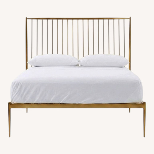 Used West Elm Stella Gold Metal Bed for sale on AptDeco