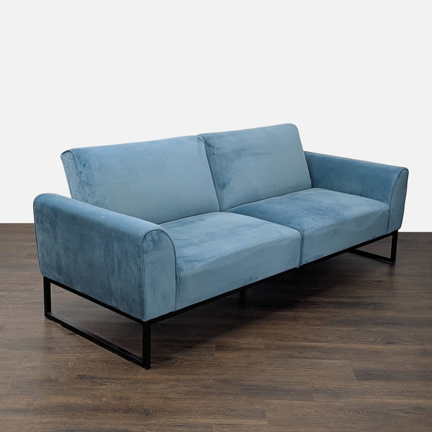 Dorel Home Furnishings Modern Teal Velvet Futon - image-1
