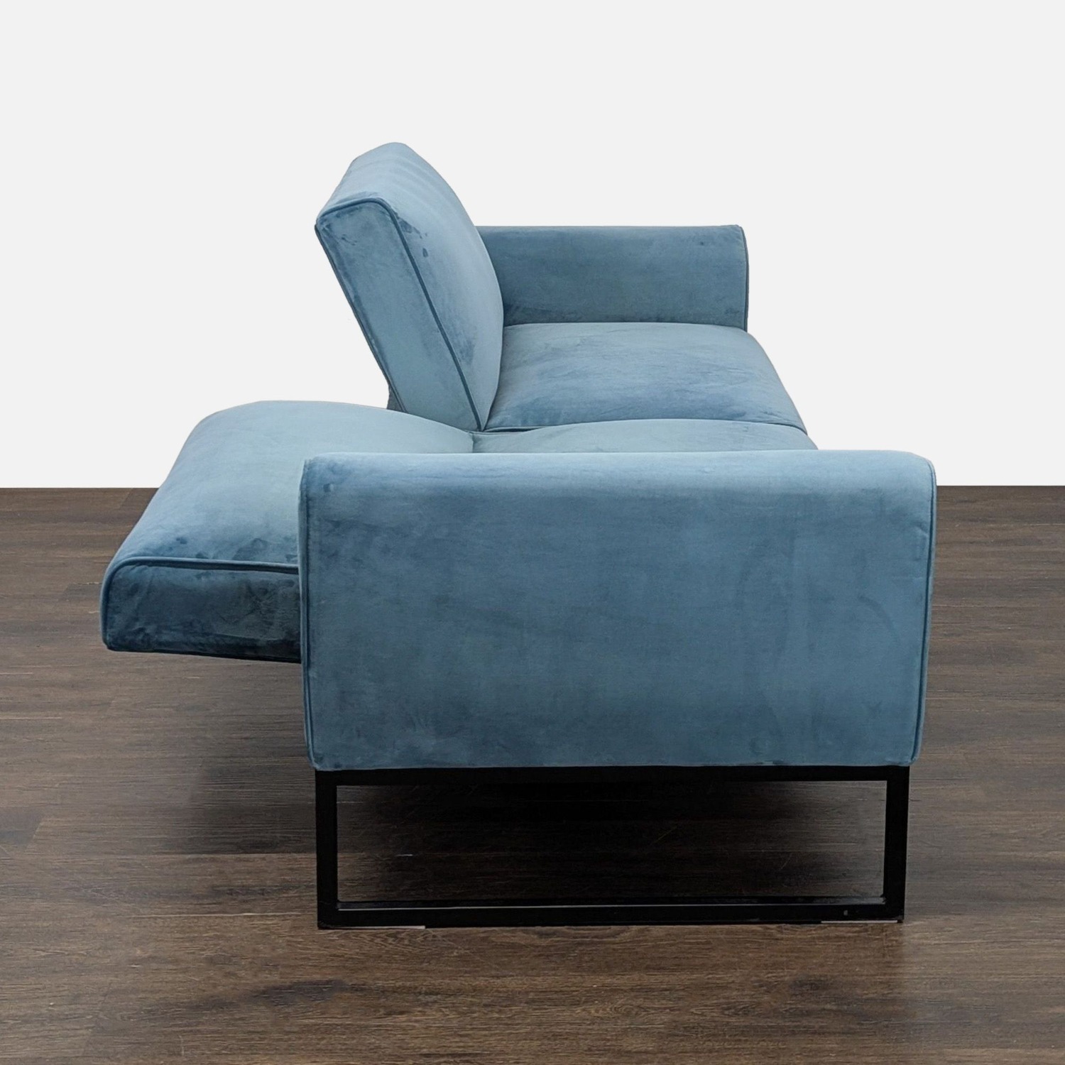 Dorel Home Furnishings Modern Teal Velvet Futon - image-5