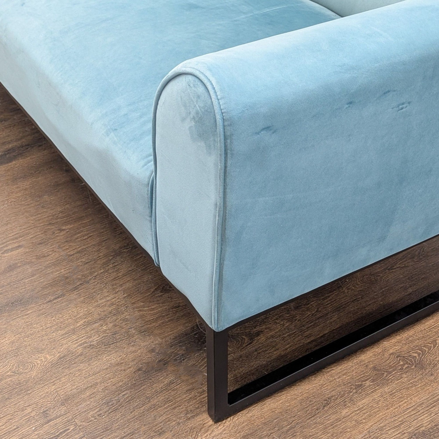Dorel Home Furnishings Modern Teal Velvet Futon - image-2
