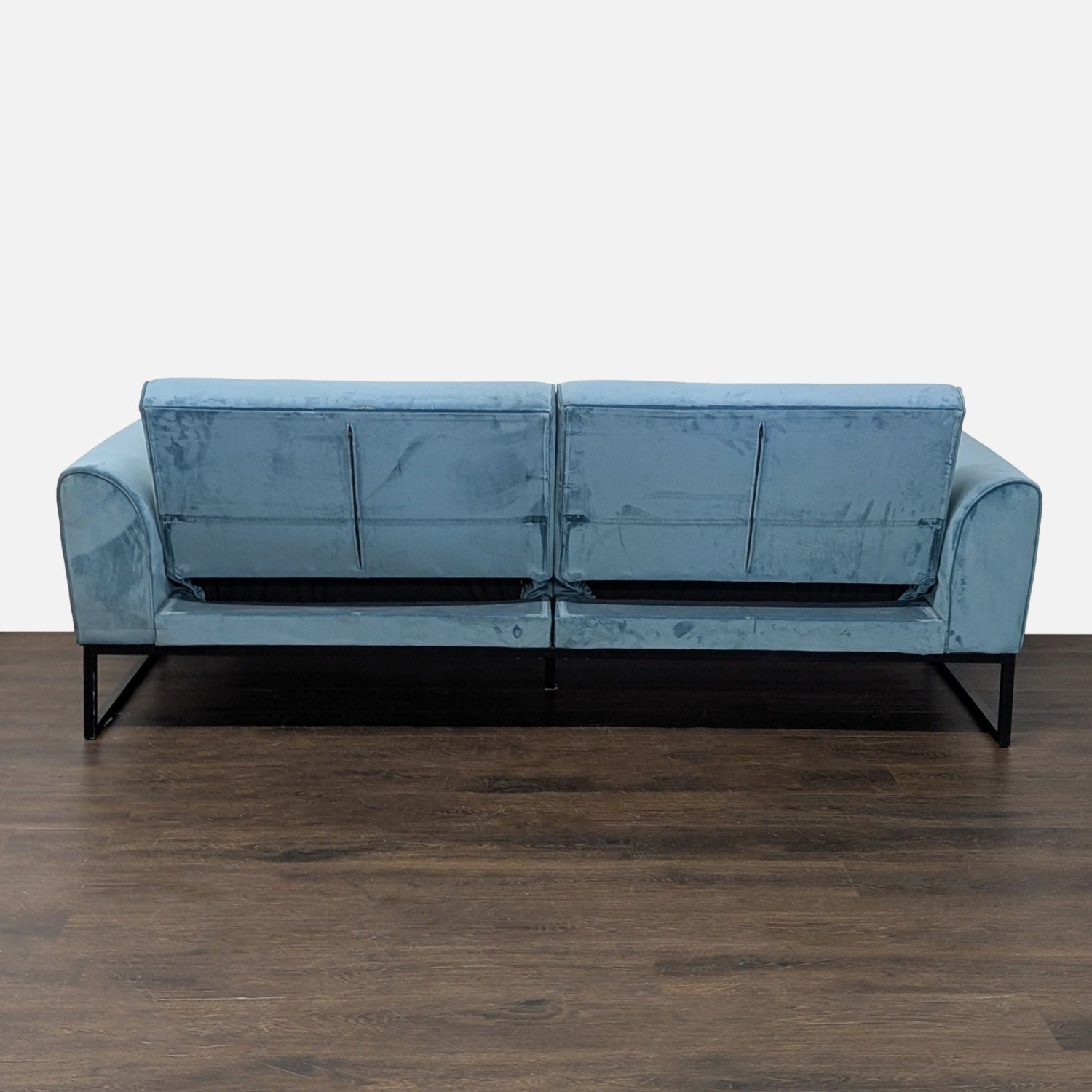 Dorel Home Furnishings Modern Teal Velvet Futon - image-4