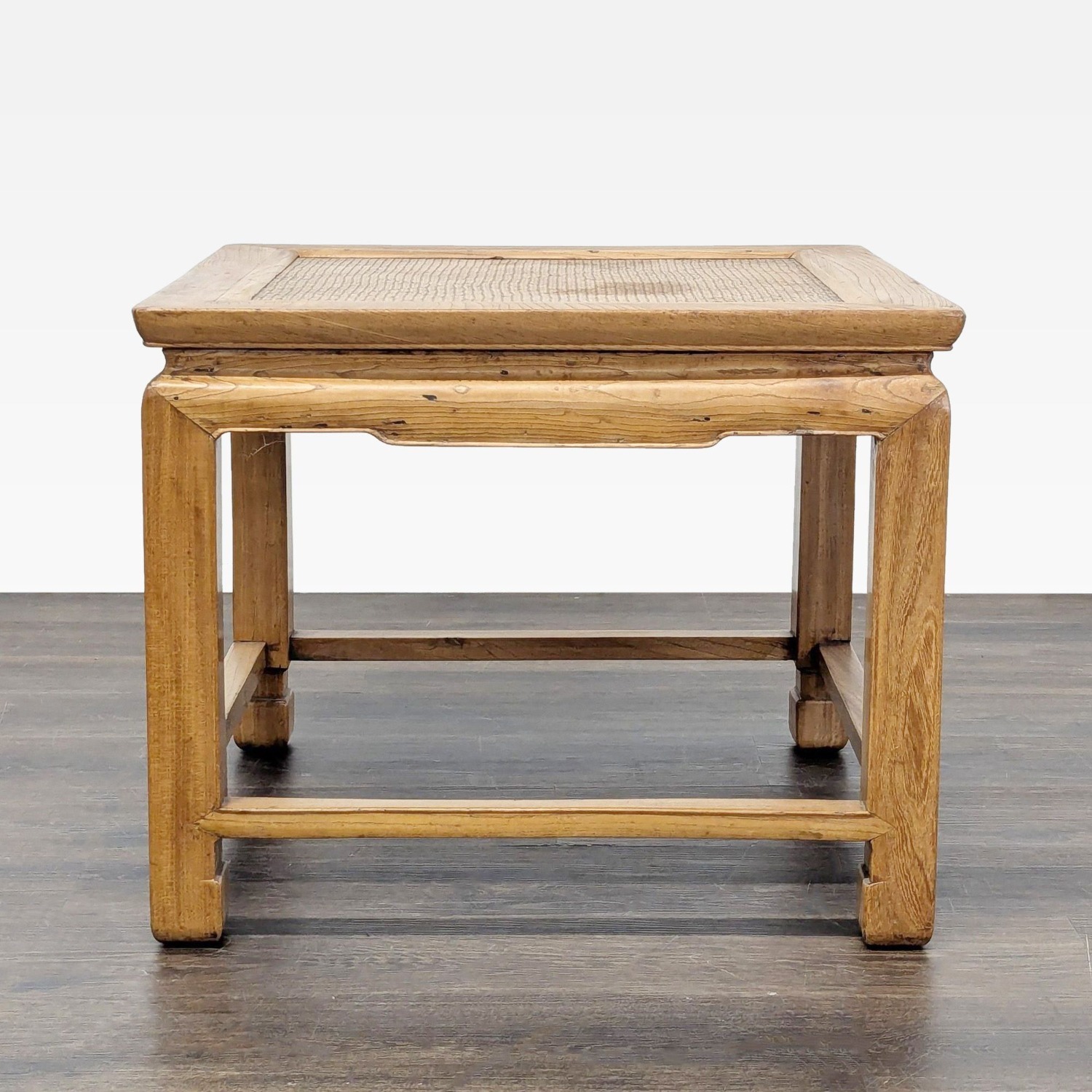 Ming Style Coffee Table with Woven Rattan Top	 - image-5