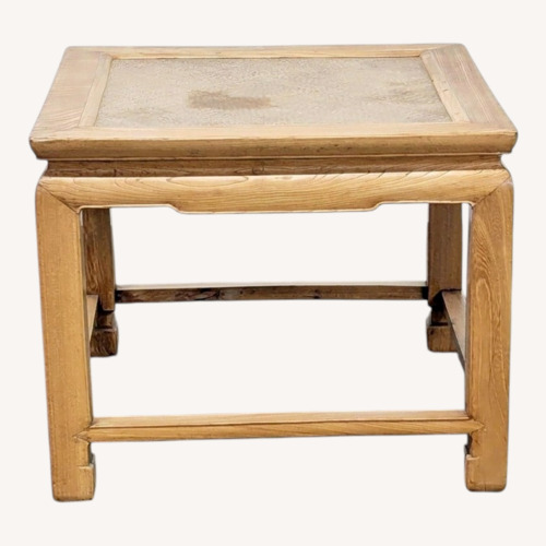 Used Ming Style Coffee Table with Woven Rattan Top	 for sale on AptDeco