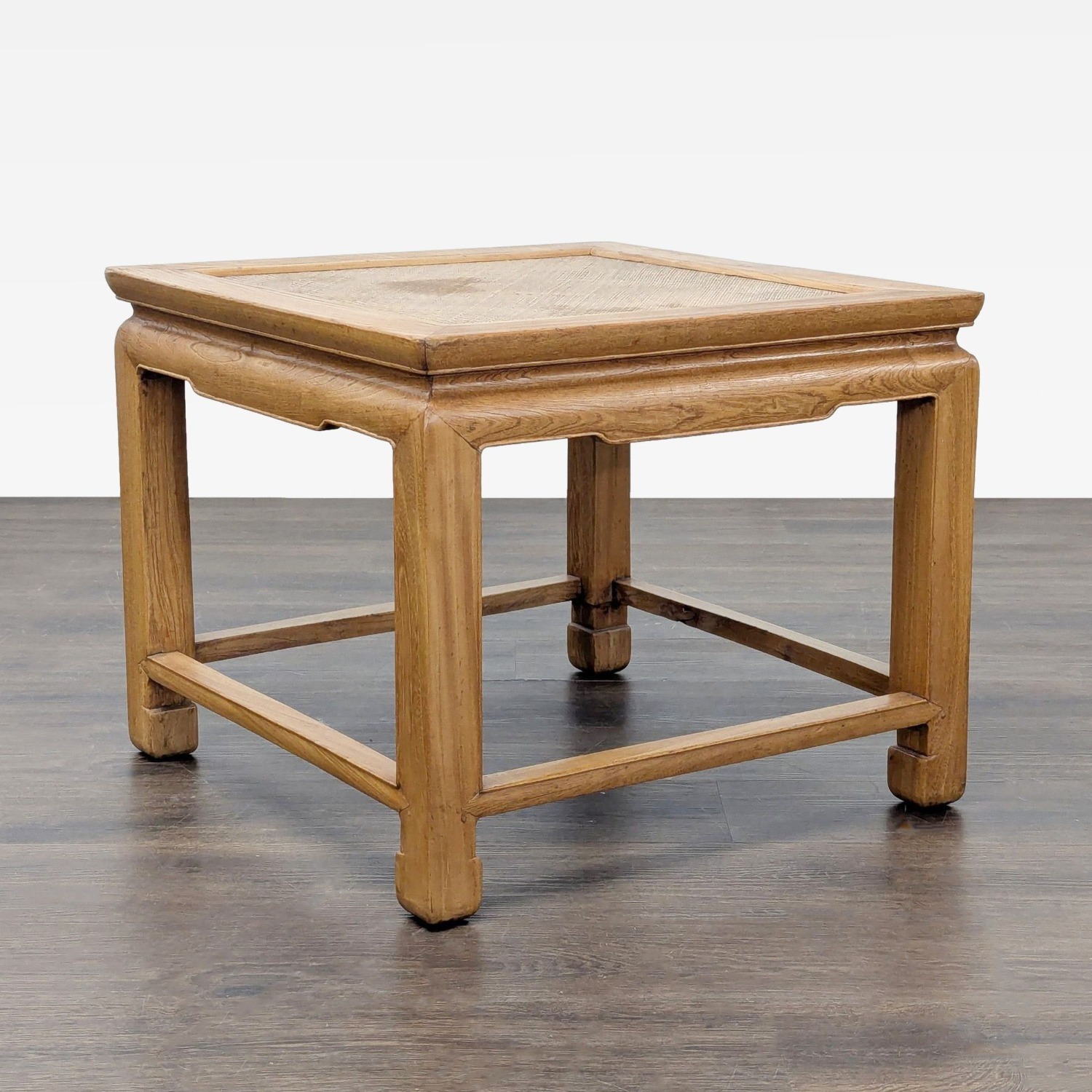 Ming Style Coffee Table with Woven Rattan Top	 - image-8