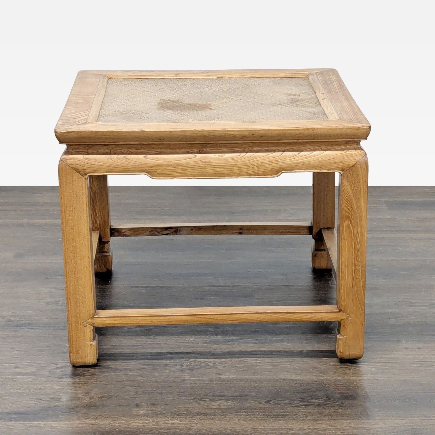 Ming Style Coffee Table with Woven Rattan Top	 - image-9