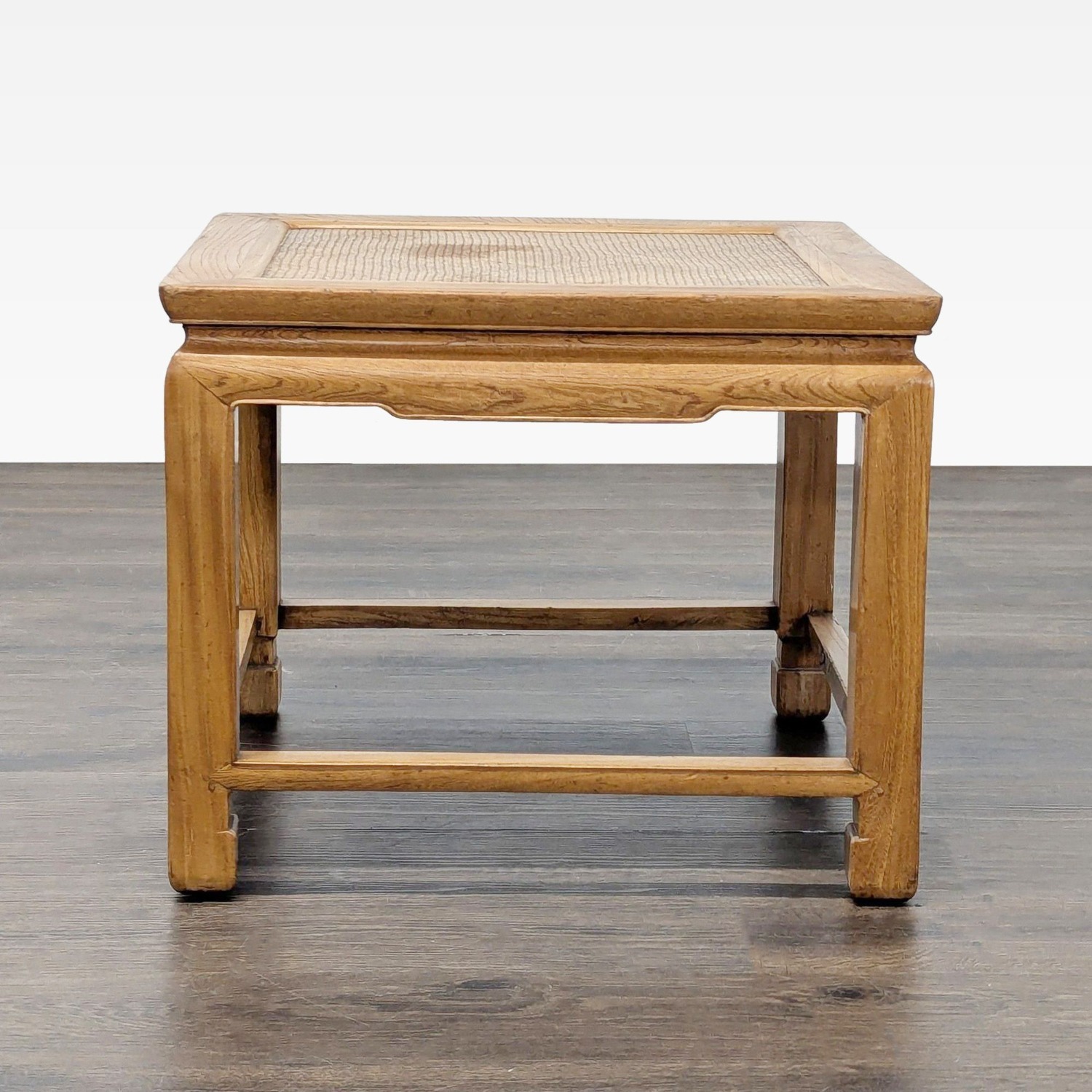 Ming Style Coffee Table with Woven Rattan Top	 - image-7