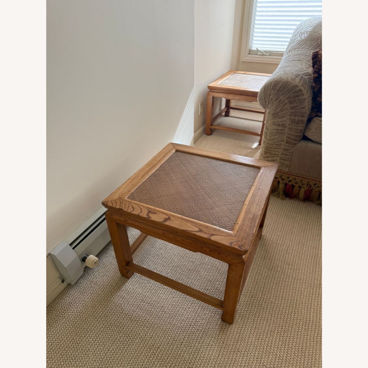 Ming Style Coffee Table with Woven Rattan Top	 - image-1