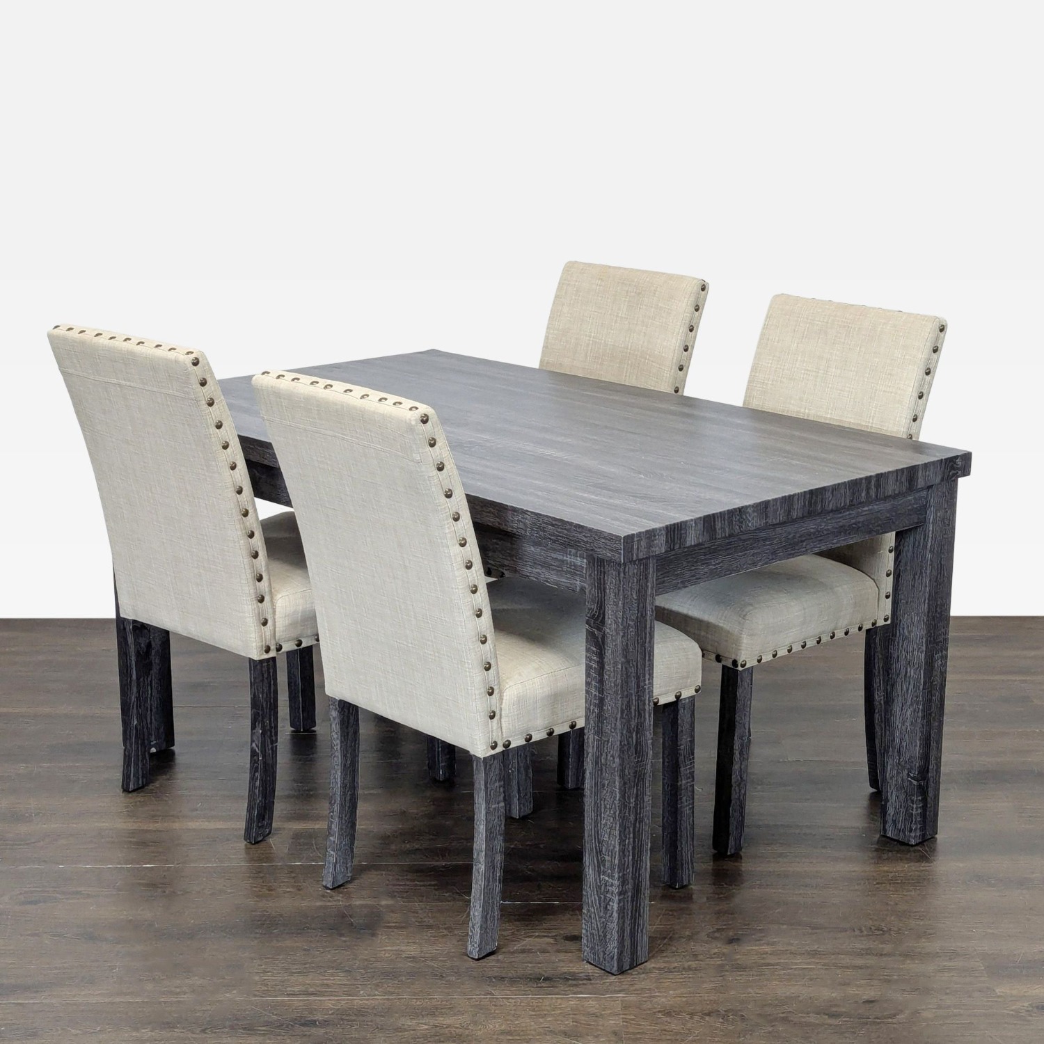 Gracie Oaks Gray Wood Dining Table Set - image-1