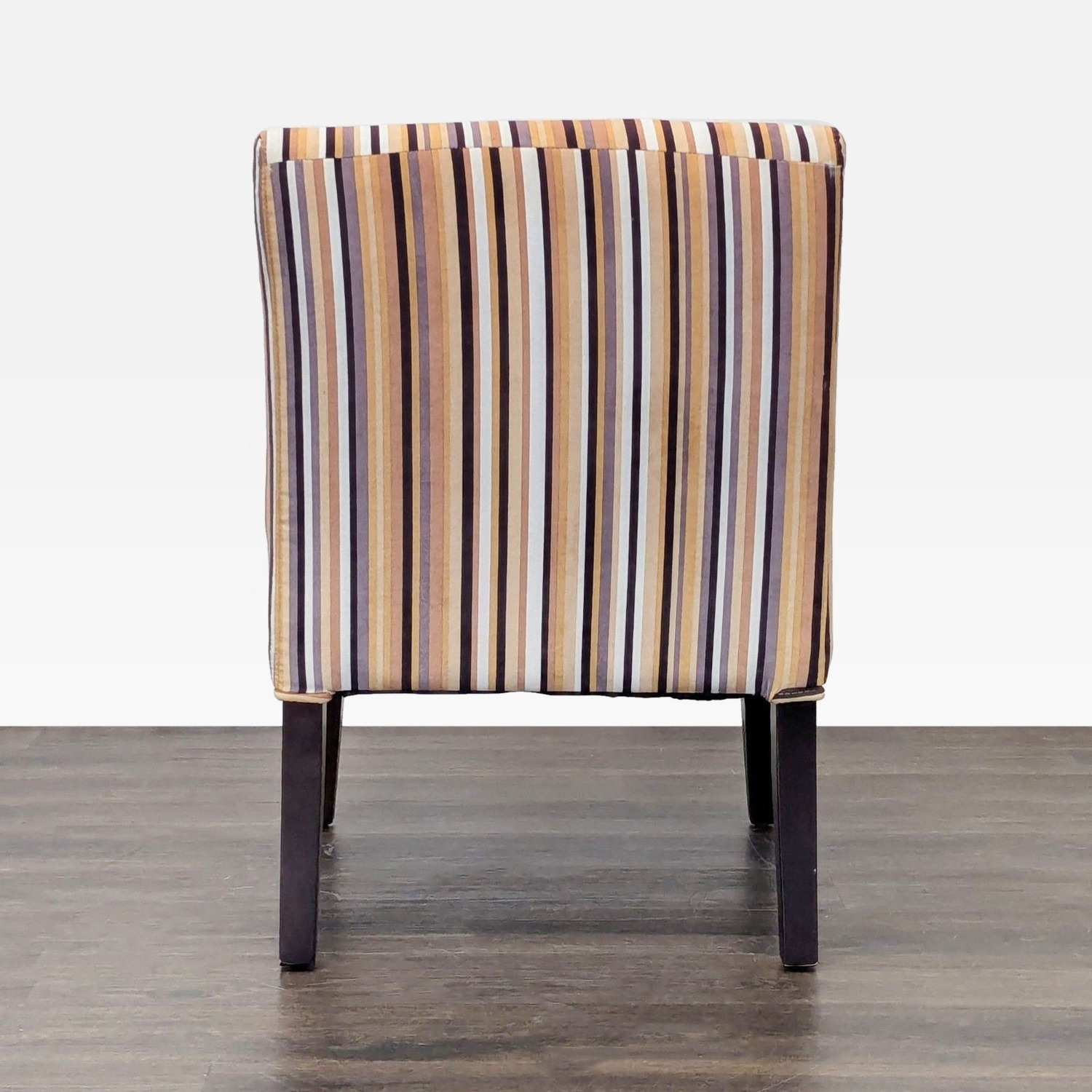 Striped Armless Lounge Chair with Wood Legs	 - image-7