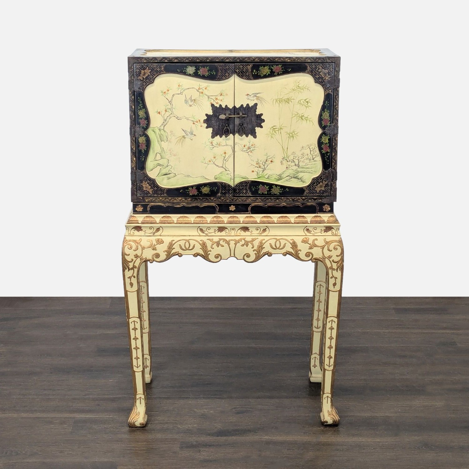 Vintage Chinoiserie Lacquered Jewelry Chest	 - image-10