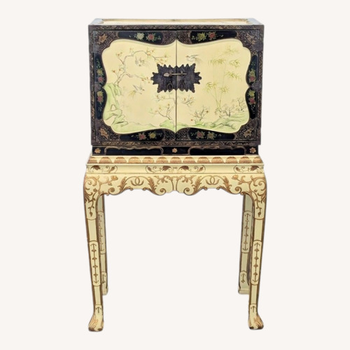 Used Vintage Chinoiserie Lacquered Jewelry Chest	 for sale on AptDeco