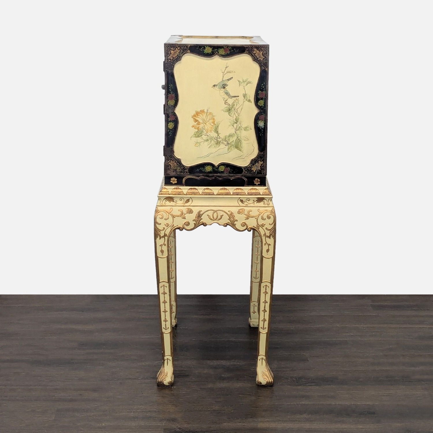 Vintage Chinoiserie Lacquered Jewelry Chest	 - image-6