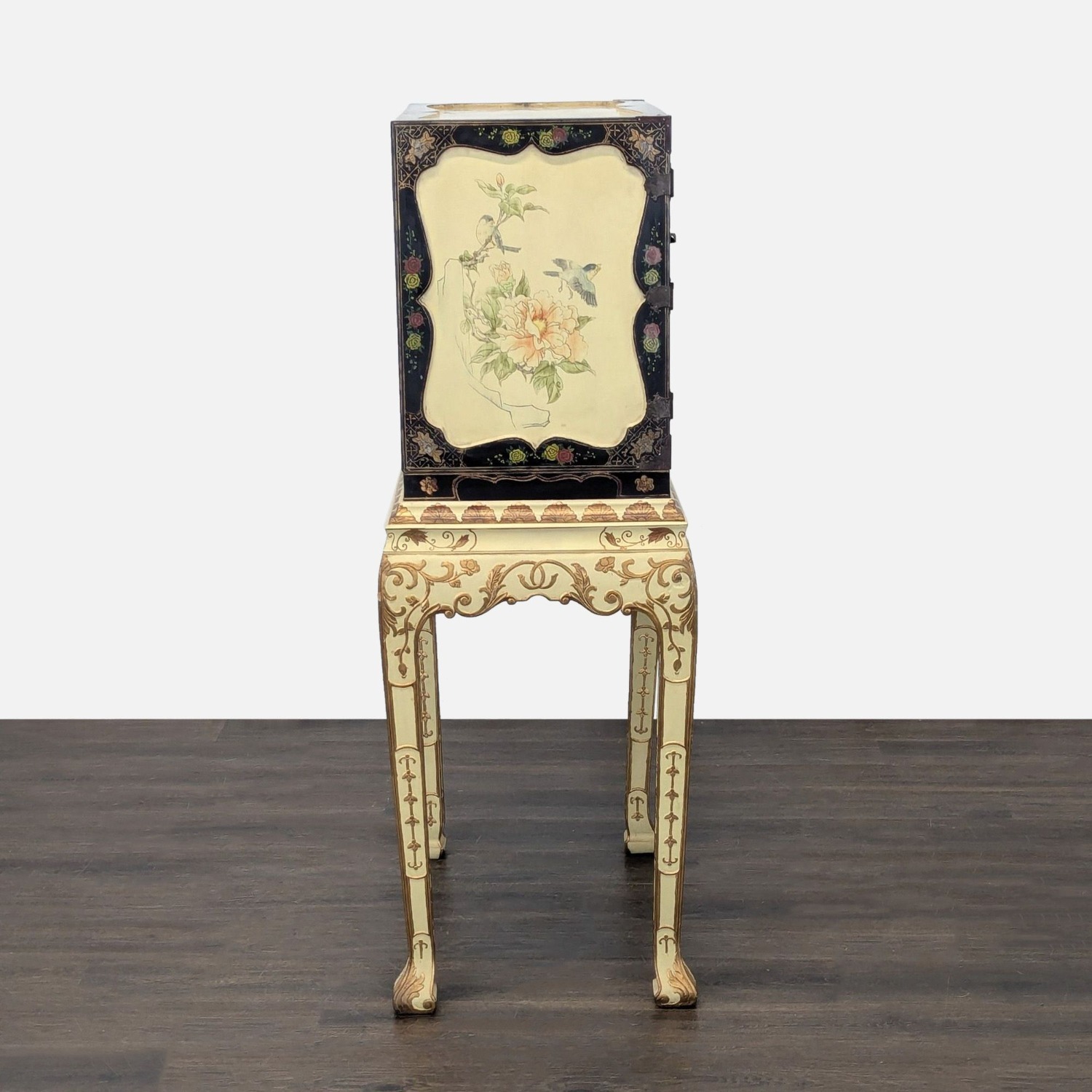 Vintage Chinoiserie Lacquered Jewelry Chest	 - image-8