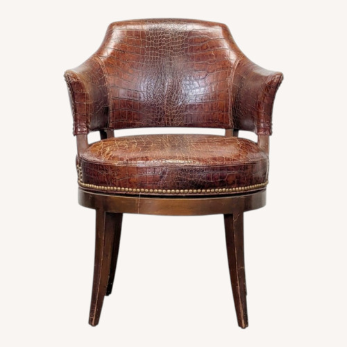 Used Brown Alligator Leather Lounge Chair  for sale on AptDeco