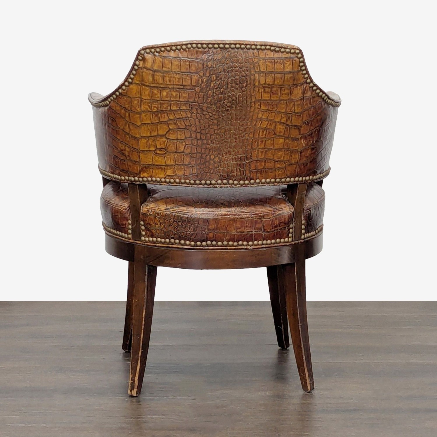 Brown Alligator Leather Lounge Chair  - image-6