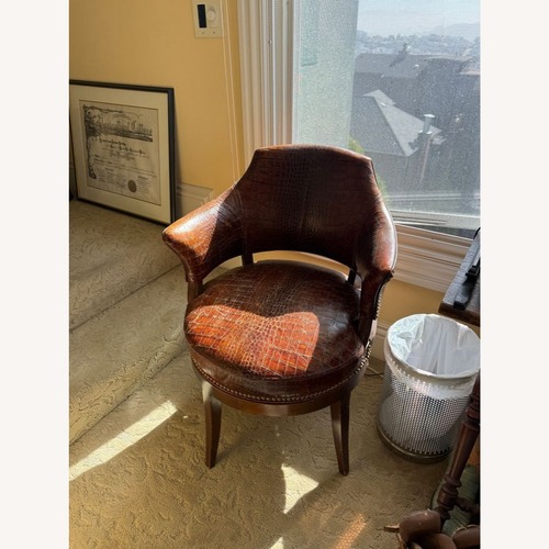Used Brown Alligator Leather Lounge Chair  for sale on AptDeco