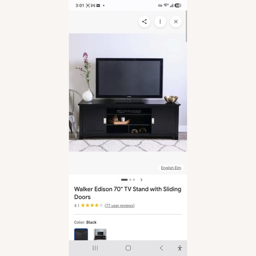 Used  Walker Edison 70" Black TV Console  for sale on AptDeco