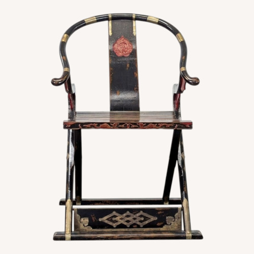 Used Chinese Folding Horseshoe Prayer Lounge Chair  for sale on AptDeco