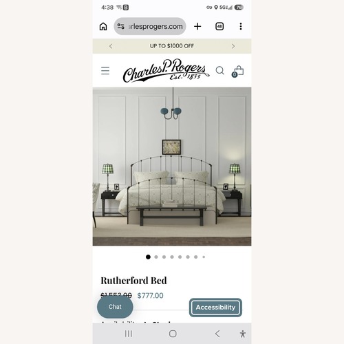 Used Charles P. Rogers Rutherford Headboard & Footboard for sale on AptDeco
