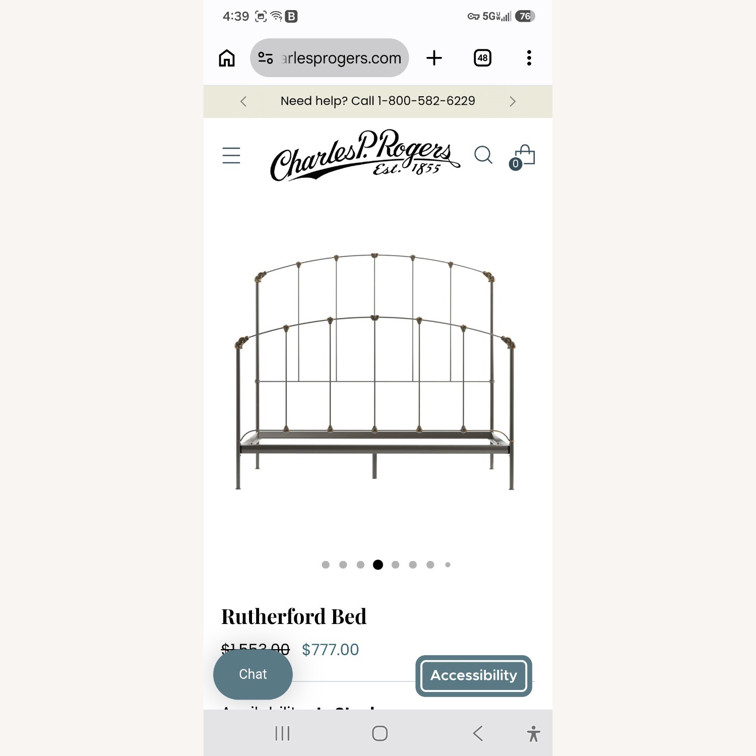 Charles P. Rogers Rutherford Headboard & Footboard - image-1