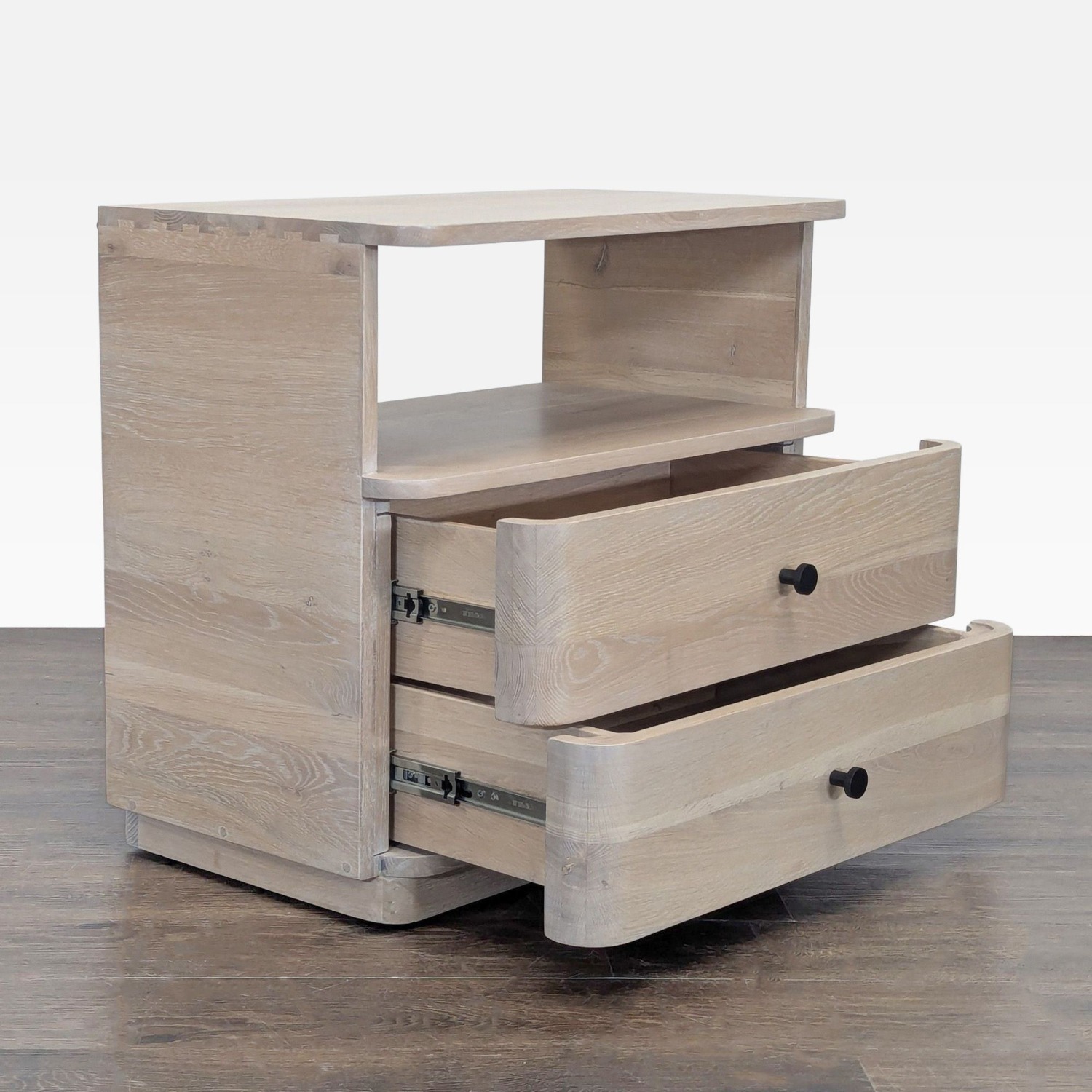 Two Drawer Nightstand with Open Shelf	 - image-8