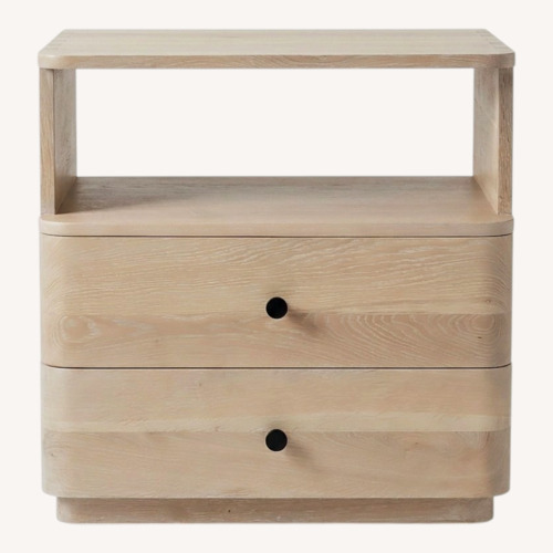 Used Two Drawer Nightstand with Open Shelf	 for sale on AptDeco