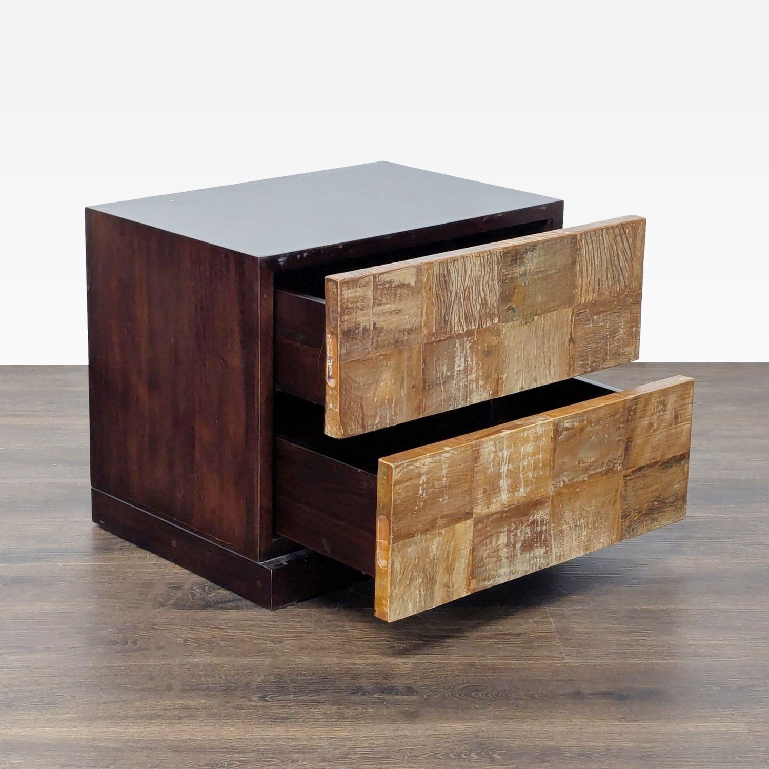 Two Drawer Wood Nightstand - image-6