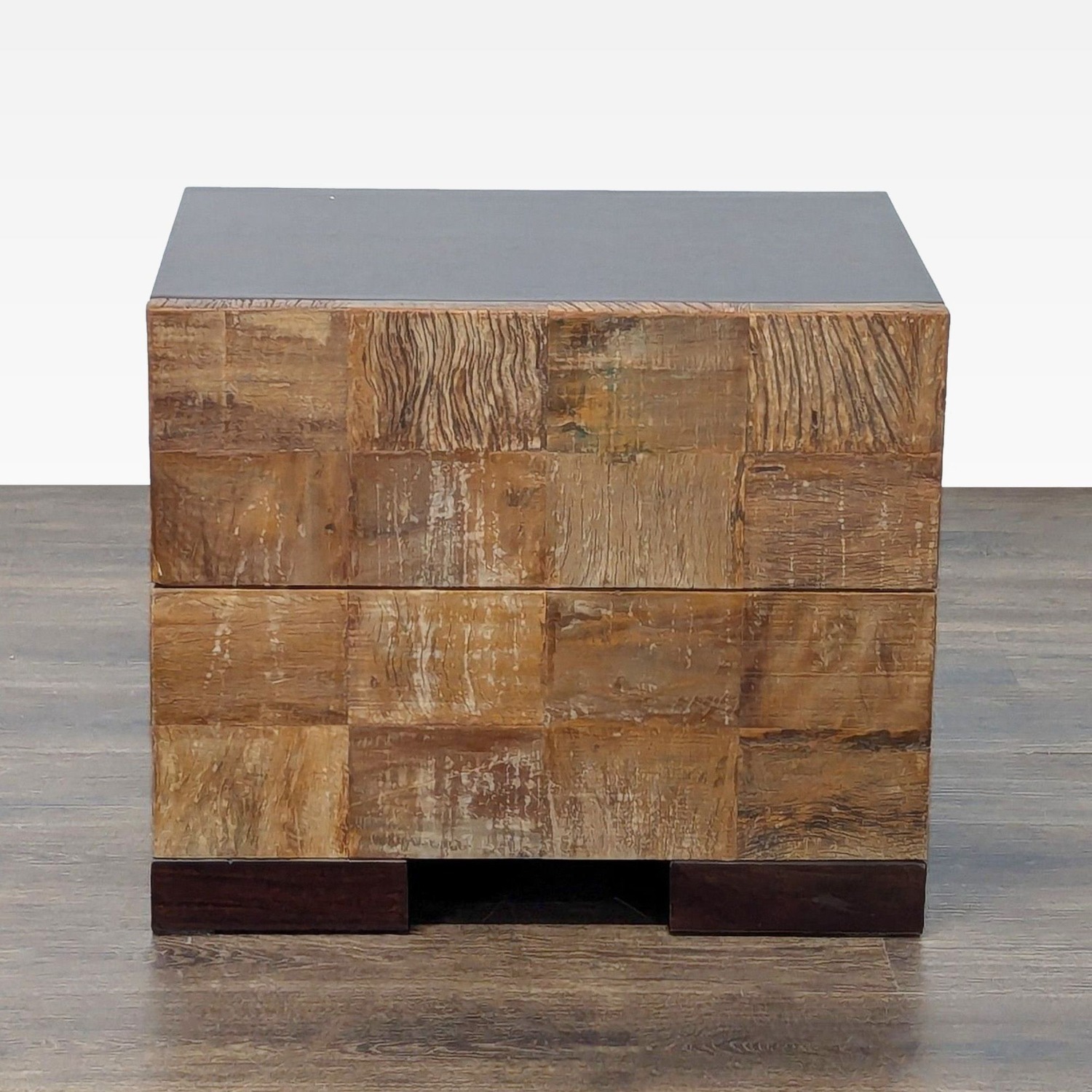 Two Drawer Wood Nightstand - image-7