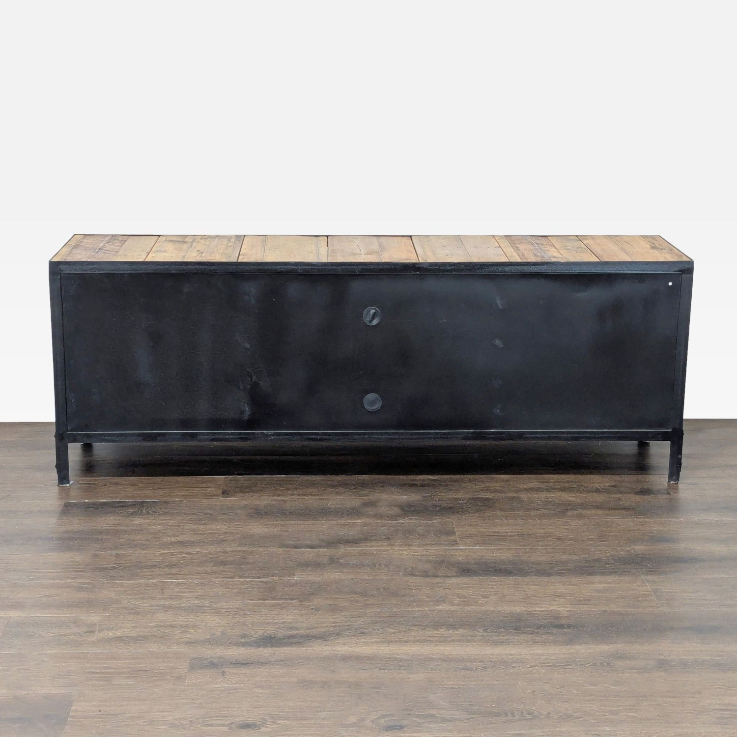 Industrial Wood and Metal Media Console	 - image-7