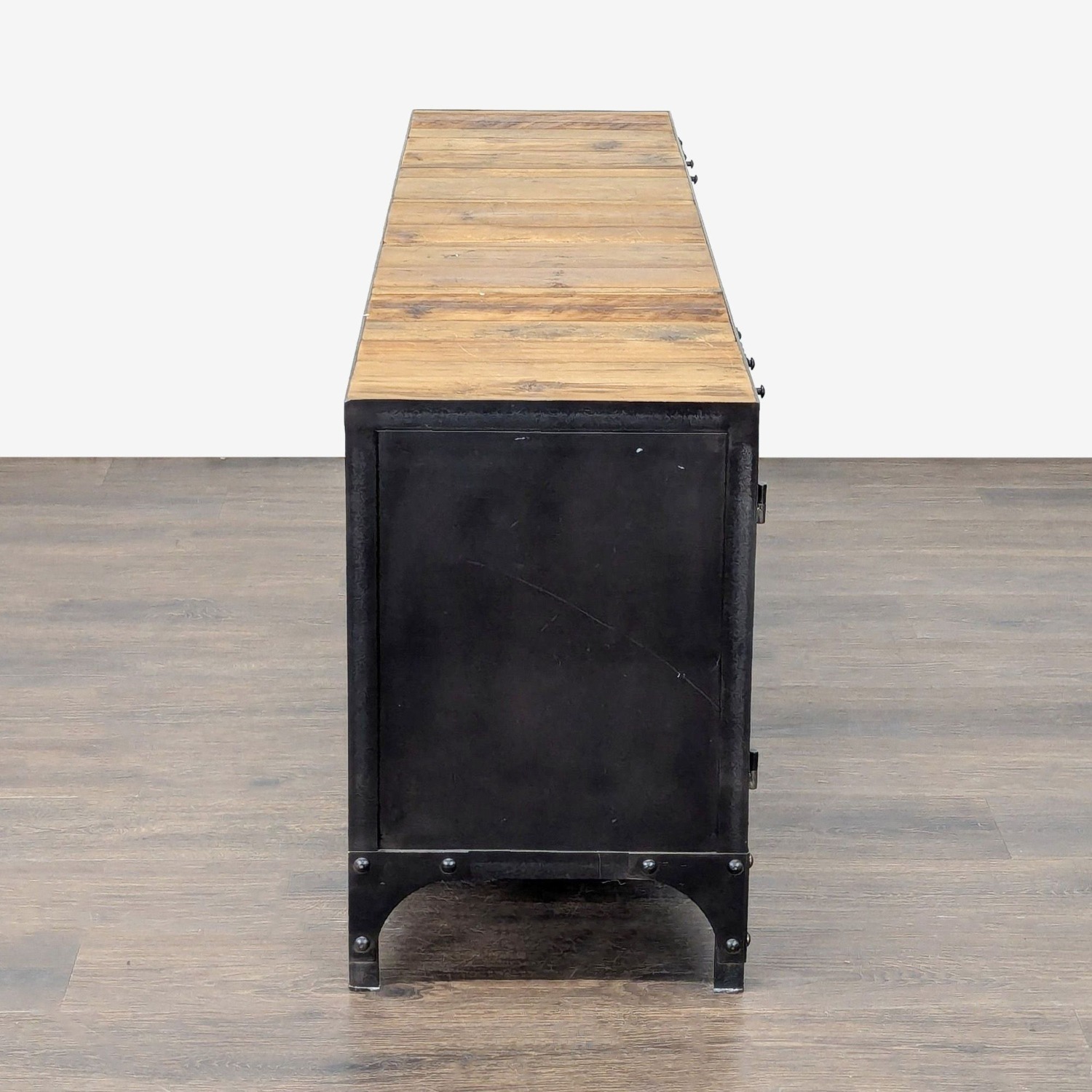 Industrial Wood and Metal Media Console	 - image-5
