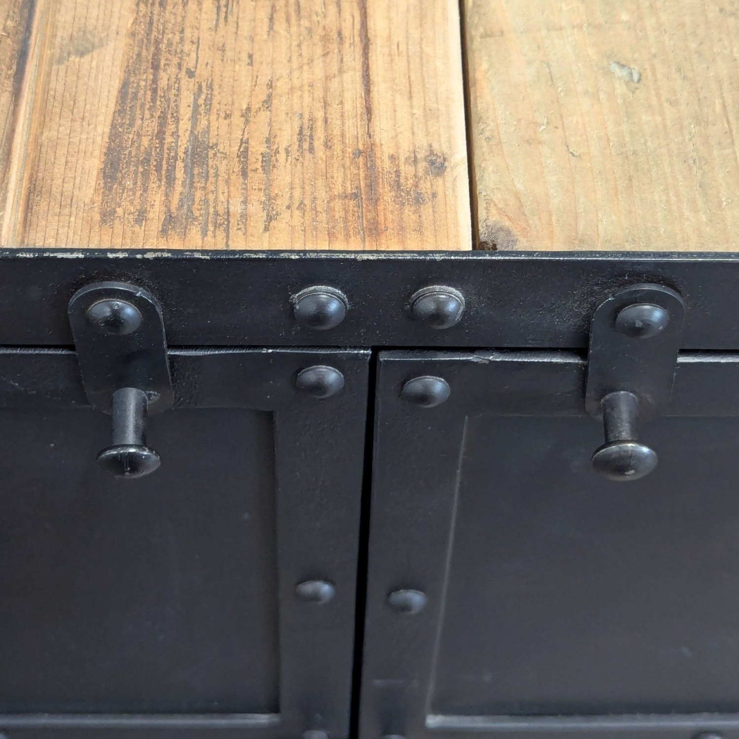 Industrial Wood and Metal Media Console	 - image-4