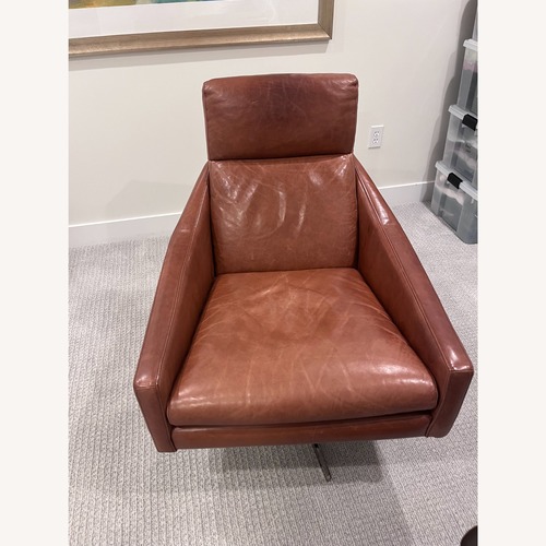 Used West Elm Austin Leather Swivel Chair for sale on AptDeco