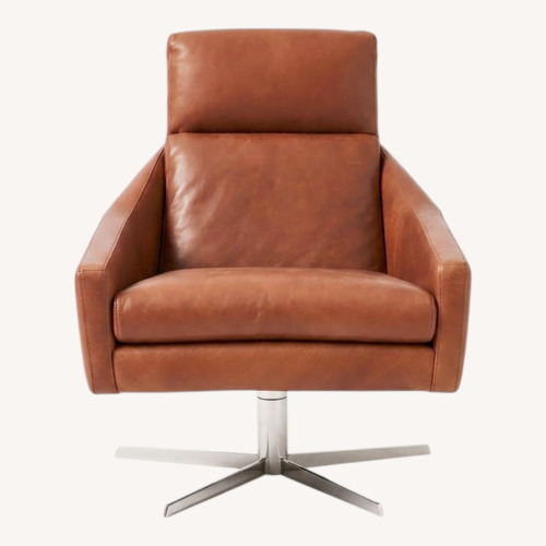 Used West Elm Austin Leather Swivel Chair for sale on AptDeco