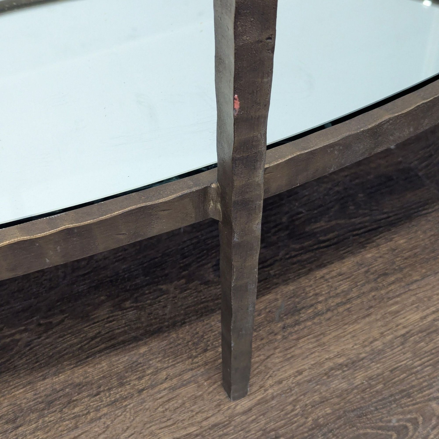 Glass Top Coffee Table with Mirror Shelf	 - image-2